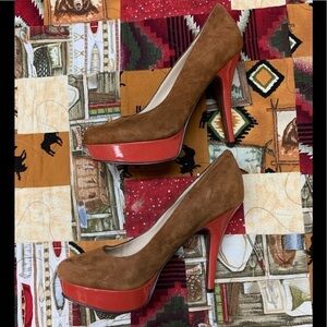 Enzo angiolini smiles suede platform pumps